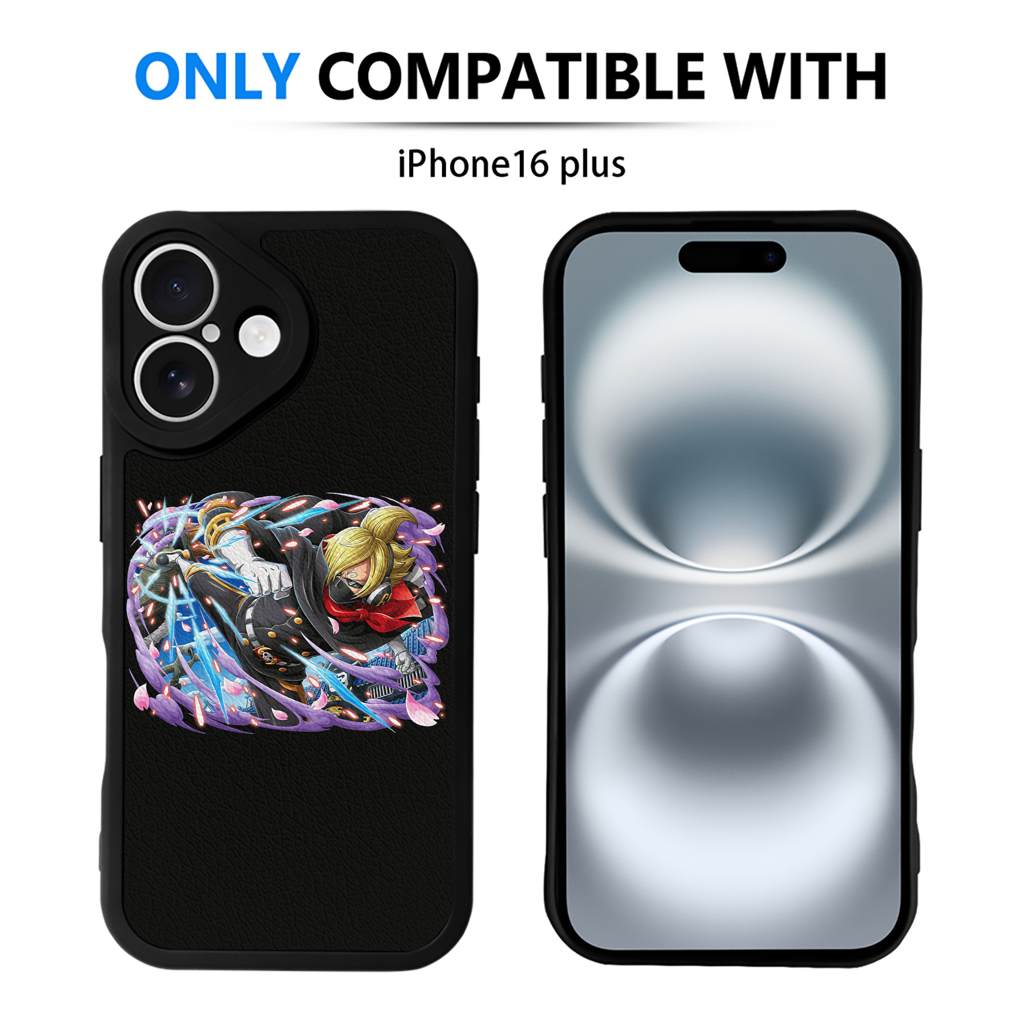 （画像用） ワンピース サンジ ONE PIECE Sanji 【iPhone 16シリーズ対応】シリコンスマホケース（レザー調） 材質：シリコン